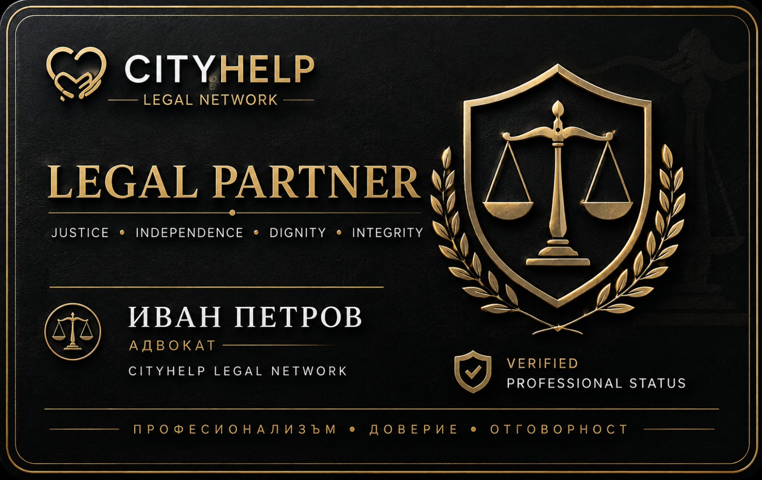 Legal Partner CityHelp card